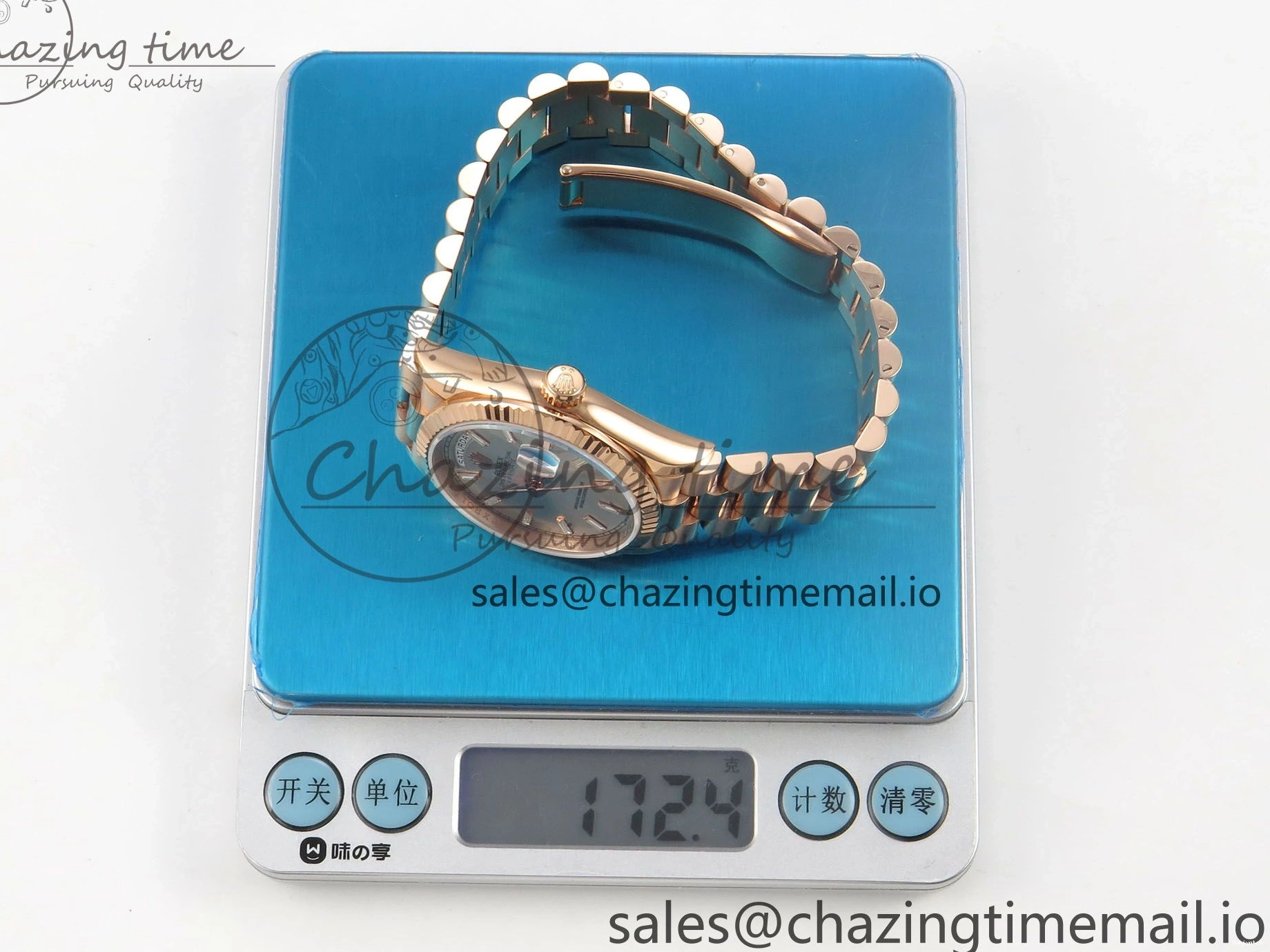 KF President 36 Weight) Day A2836 1:1 Edition Bracelet Date RG Best Crystal (Gain 128235 Dial on Silver 0125